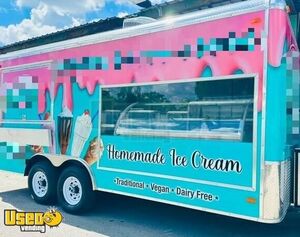 2023 8' x 18' Ice Cream Concession Trailer Mobile Vending Unit