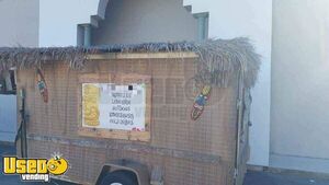 All Electric Licensed 2007 8' x 14' Tiki-Style Snowball Concession Trailer