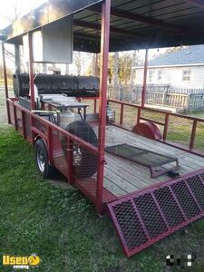 8' x 14 Open and Covered Barbecue Pit Smoker Trailer | Tailgating BBQ Rig