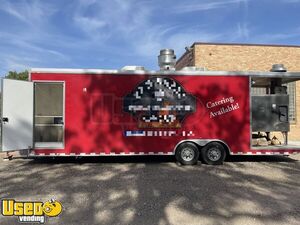 2014 Worldwide 8' x 30' Commercial BBQ Kitchen Concession Trailer w/ Porch