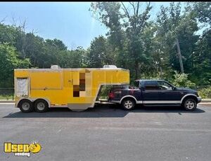 2002 7.6' x 15' Kitchen Food Concession Trailer with Pro Fire System