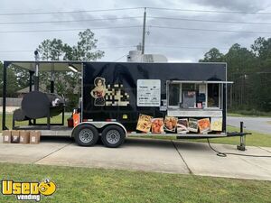 2020 - 7' x 24' Barbecue Concession Trailer / Kitchen Vending Trailer with Porch