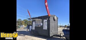 2025 - 22' Barbecue Food Concession Trailer with BBQ Smoker Pit + Porch