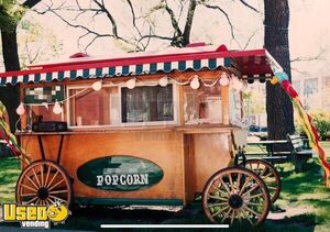 Antique 7.5' x 11' Amish Made Heirloom Vintage Wooden Turnkey Popcorn Wagon