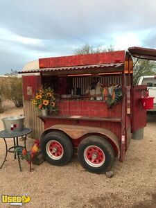 EYE CATCHING 1991 7' x 12' Western Saloon Bar | Conversion Horse Trailer Mobile Bar on Wheels