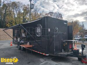 Fully Equipped 2018 8.5' x 24' Barbecue Kitchen Concession Trailer with 6' Porch + Pro Fire System
