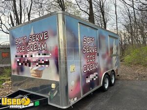 2023 7' x 16' Soft Serve Ice Cream Concession Trailer Mobile Vending Unit