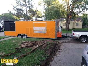 2019 - 8.5' x 28' Barbecue Food Trailer with Porch and Full Kitchen