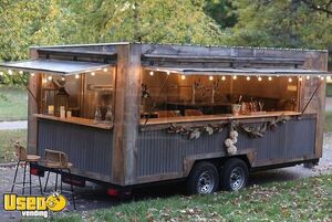 Health Dept. Permitted 2017 - 8' x 18' Rustic Beverage Concession Trailer