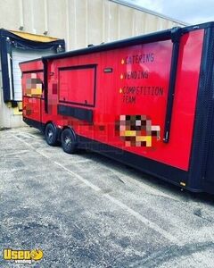 2020 8.5' x 26' Barbecue Food Concession Trailer with Fire Suppression & Enclosed Porch