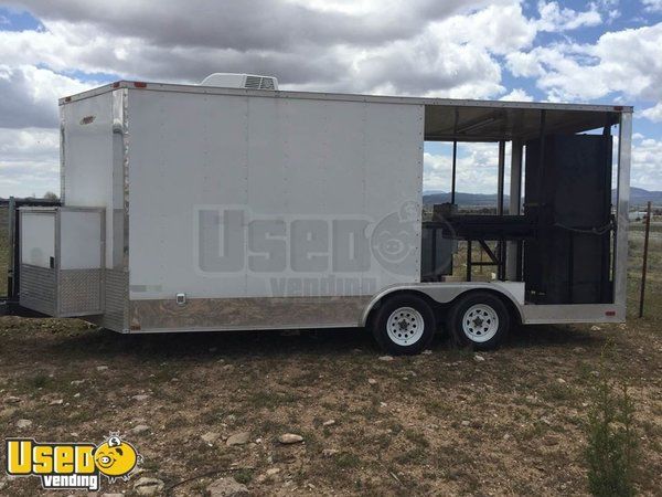 Fully Self-Contained 20' Barbecue Food Concession Trailer with Porch