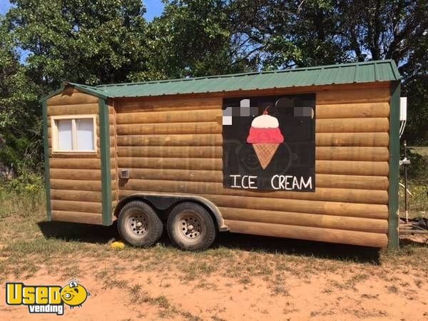8' x 16' Log Cabin Style Concession Trailer