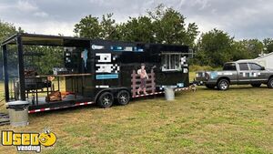 Full Turnkey Business - 2024 8.5' x 28' Barbecue Trailer w/ Porch +  2005 Dodge RAM