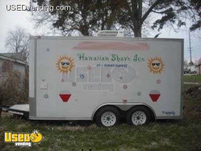 7' x 14' Cargo Express Hawaiian Shaved Ice Concession Trailer