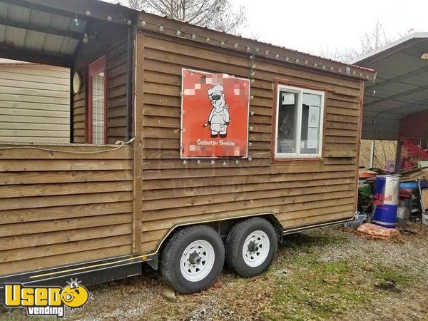 2008 8' x 25' Rustic Cabin Style Food Trailer w/ Porch