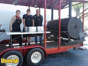 8' x 22' Custom-Built Barbecue Tailgating Trailer with Large Rotisserie Smoker