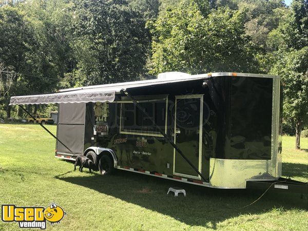 2013 - 8' x 26' Custom-Built Colonial BBQ Concession Trailer with Porch