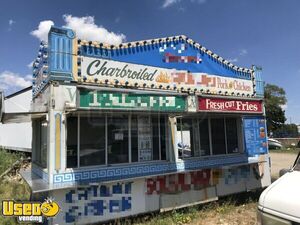 Used 8' x 20' Carnival Style Food Concession Trailer with 9' x 16' Storage Trailer