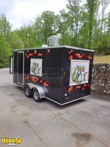 Slightly Used 7.25   x 16   Food Concession Trailer | Mobile Kitchen Vending Trailer