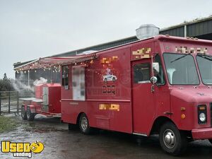 Well Equipped - Chevrolet P30 Barbecue Food Truck with Smoker Trailer