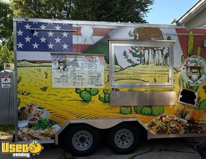 2023 14' Food Kitchen Concession Trailer Mobile Vending Unit + Pro Fire System