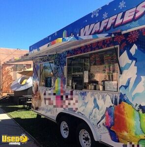 2001 - 8.5' x 16.4' Shaved Ice and Waffle Food Snowball Concession Trailer