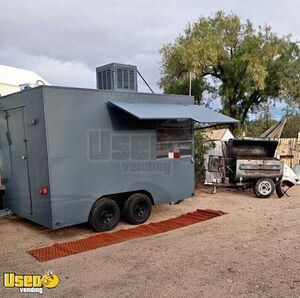 2023 12' Barbecue Food Concession Trailer with Tow Behind BBQ Smoker