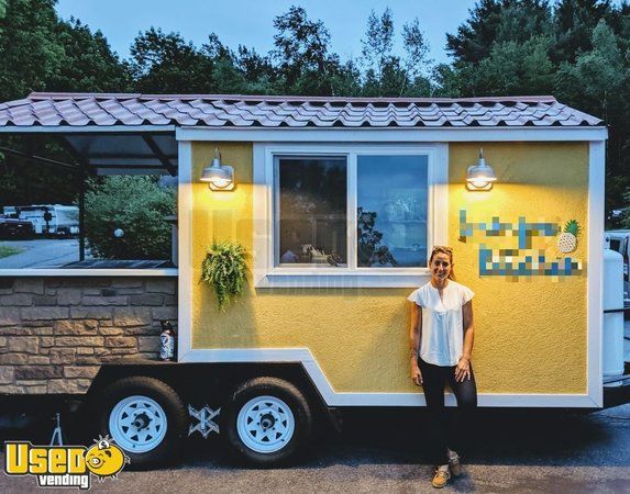 Lightly Used 2018 Heavy Duty 8' x 16' Food Concession Kitchen Trailer with Porch