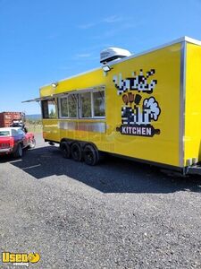 Fully Loaded and Licensed 2022 8' x 24' Kitchen Food Concession Trailer with BBQ Smoker