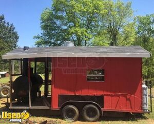 Barbecue Concession Trailer with Porch / Used Mobile BBQ Vending Unit