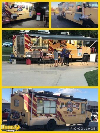 Mobile Food Business with GMC Step Van Kitchen Food Truck & Pace Concession Trailer