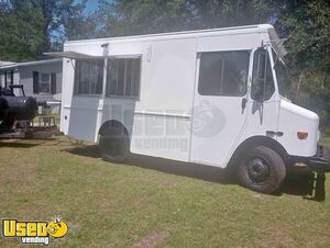 Turnkey BBQ Business 2002 GMC Workhorse Step Van Food Truck & Large Reverse Flow BBQ Smoker