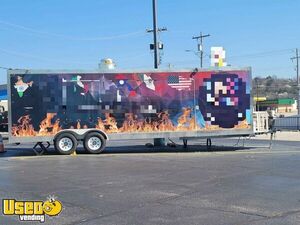 Like-New - 2022 34' Kitchen Food Concession Trailer with Pro-Fire Suppression