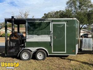 2019 21' Freedom Barbecue Kitchen Food Concession Vending Trailer with Porch and Smoker
