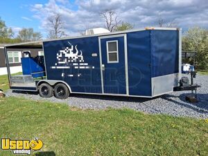 2014 -  8' x 20' Barbecue Kitchen Concession Trailer with Porch + Smoker