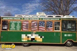 Eye-Catching Trolley Ice Cream Truck / Used Soft Serve Truck