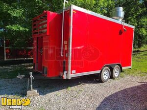 Like New - 2022 8' x 16'  Kitchen Food Trailer with Fire Suppression System
