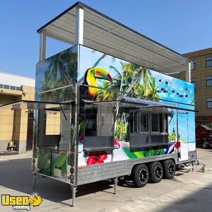 LOADED - 2023 28' 2-Deck Full Restaurant on Wheels Food Trailer with Porch