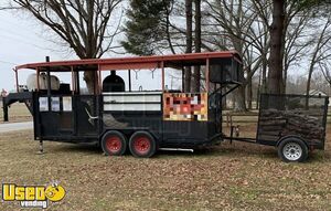 Used 27' 2002 Custom-Built Gooseneck Open BBQ Pit Smoker Rig Trailer
