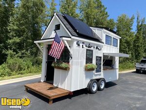 NEW 2021 - 8.6' x 16' Tiny Farmhouse Inspired Solar Powered Food Trailer