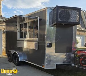 Loaded 2025 7' x 14' Food Concession Trailer Mobile Kitchen w/ Pro Fire System