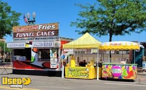 Carnival Style 8' x 14' Food Concession Trailer with Lemonade Stand and Italian Ice Kiosk