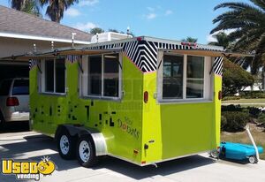 7' x 16 Fully Loaded Turnkey Food Concession Trailer w/ Lil' Orbits Mini Donut Machine