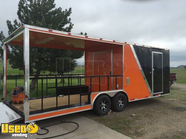 8.5' x 24' Custom Hybrid Concession Trailer with 12' Porch