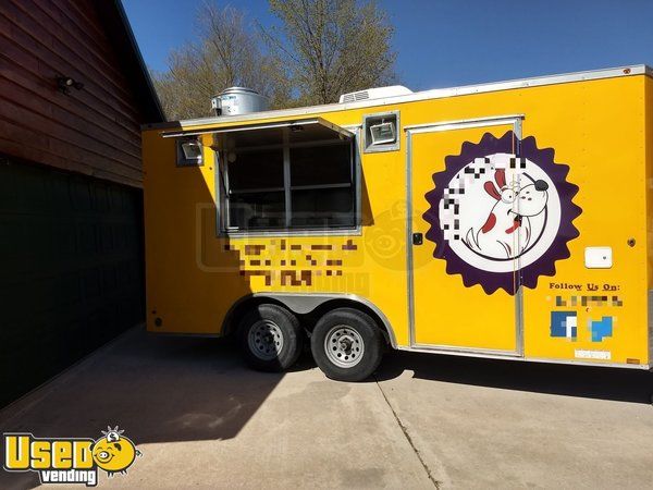 2015 - 8.5' x 16' Mobile Kitchen Food Concession Trailer