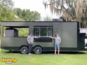 2021 8.5' x 22' BBQ Concession Trailer with Porch / Mobile Barbecue Rig