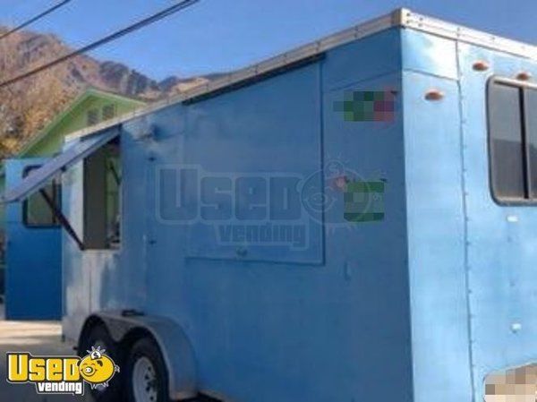 Used 2002 - 7' x 16' Food Concession Trailer Fully Wired Kitchen Good Condition