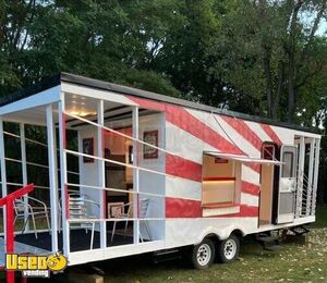 Cute 8' x 25' Mobile Bar Trailer with Porch / Mobile Taproom Bar on Wheels