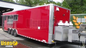 LIKE NEW 2023 8.5' x 32' BBQ Trailer w/ Southern Pride Smoker Full Kitchen w/ Porch  + Bathroom