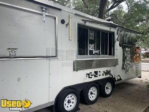 2022 8' x 20' Barbecue Kitchen Concession Trailer with Smoker + Pro Fire System